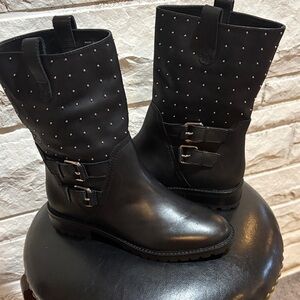 Banana Republic Black Studded Combat Boots